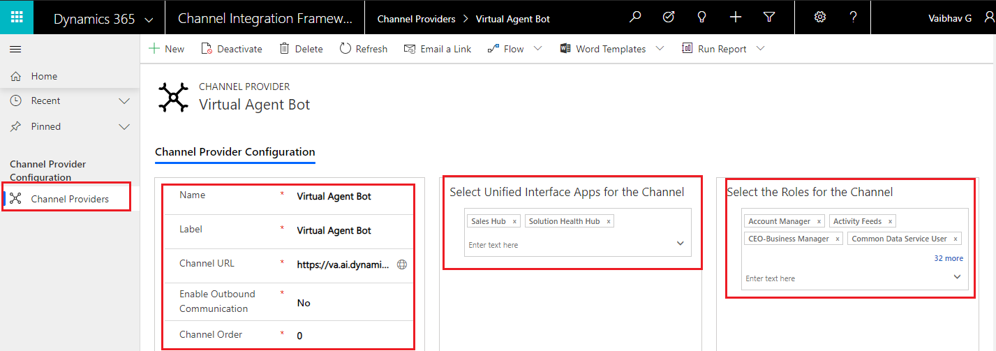 Use Dynamics 365 Virtual Agent Chabot for the CRM users