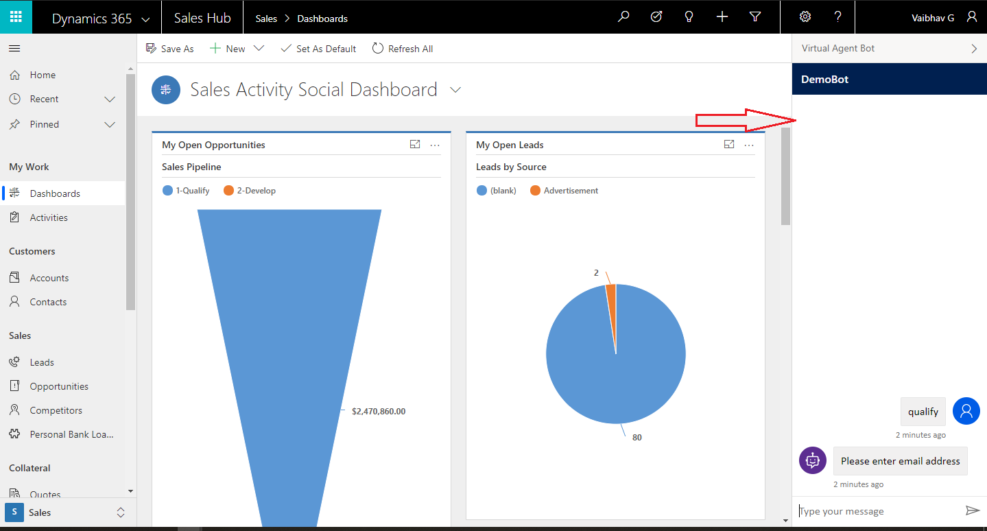 Use Dynamics 365 Virtual Agent Chabot for the CRM users