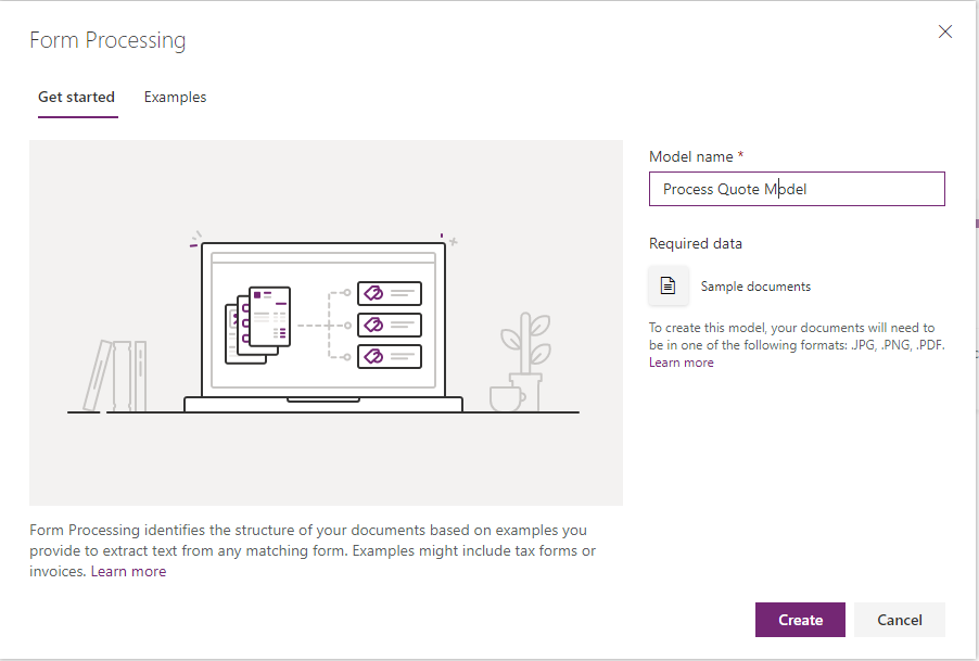 Form Processing AI Model Microsoft Flow Power Apps