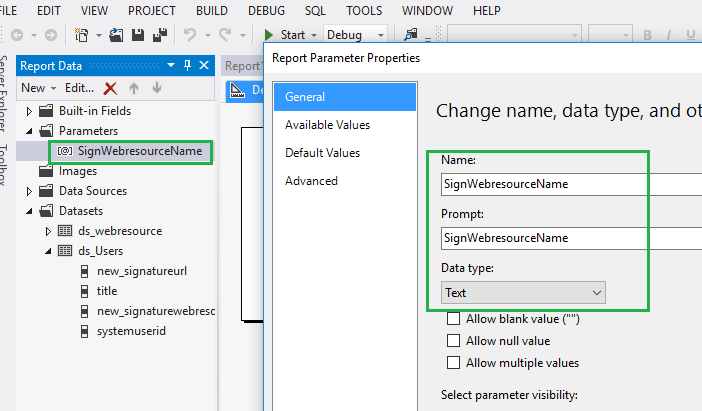 Web Resource of Dynamics 365 CRM in SSRS Report