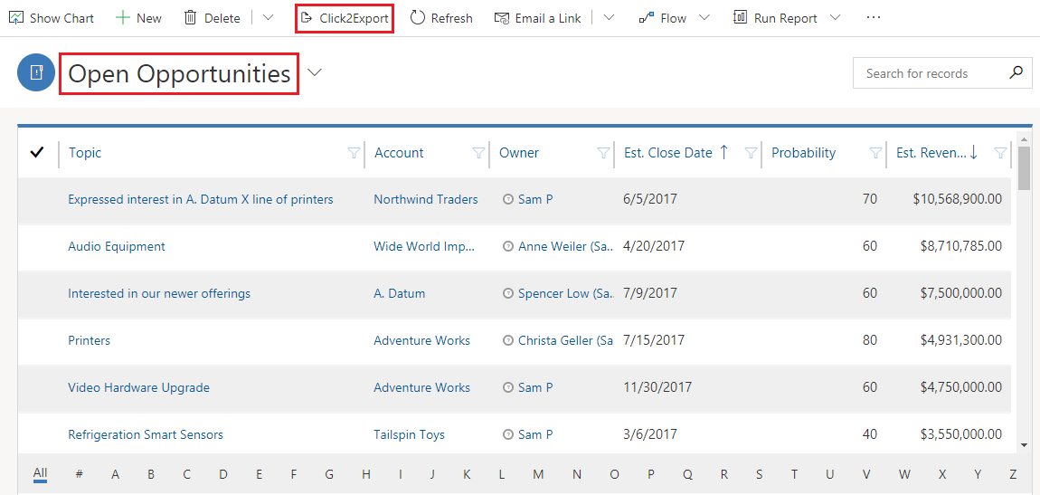 Export Dynamics 365 CRM Reports