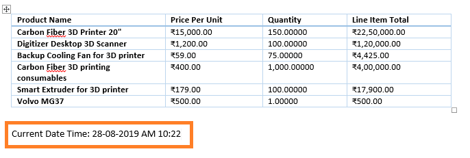 Dynamics 365 word template