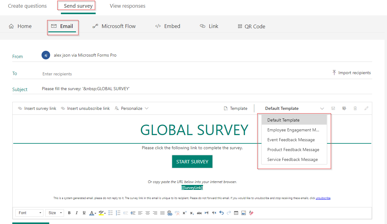 How to Send Survey and Get Response in CRM using MS Forms