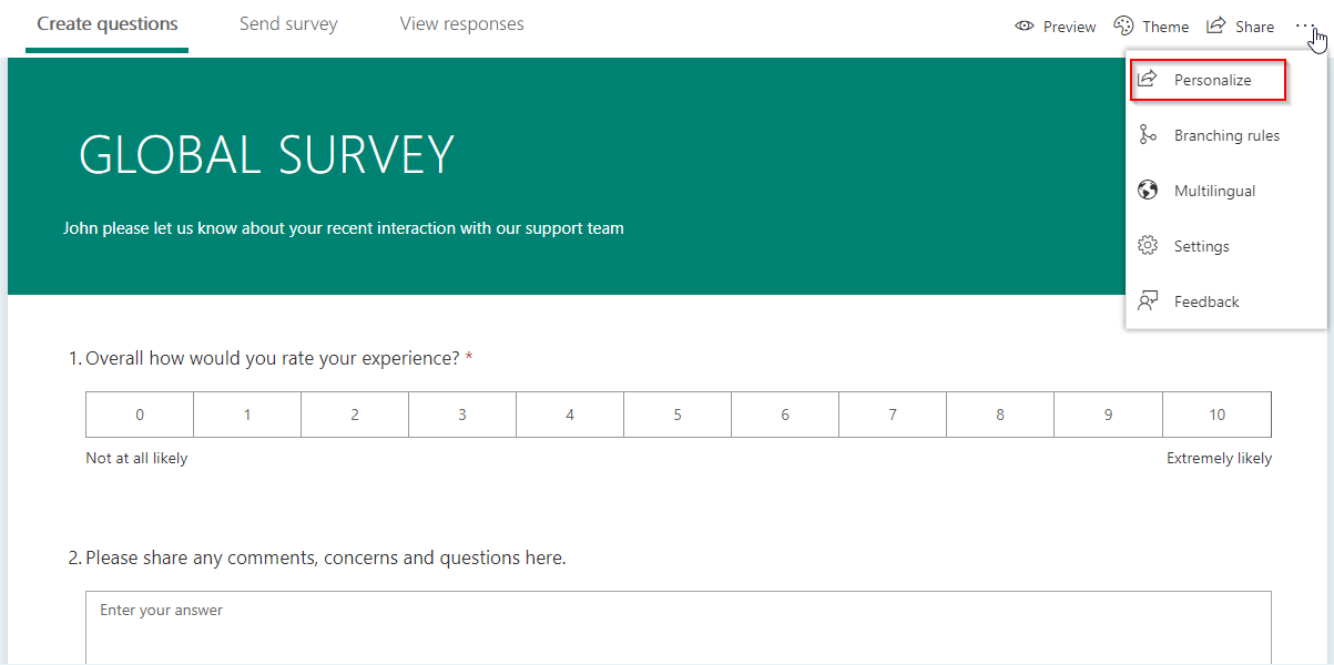 How to Send Survey and Get Response in CRM using MS Forms