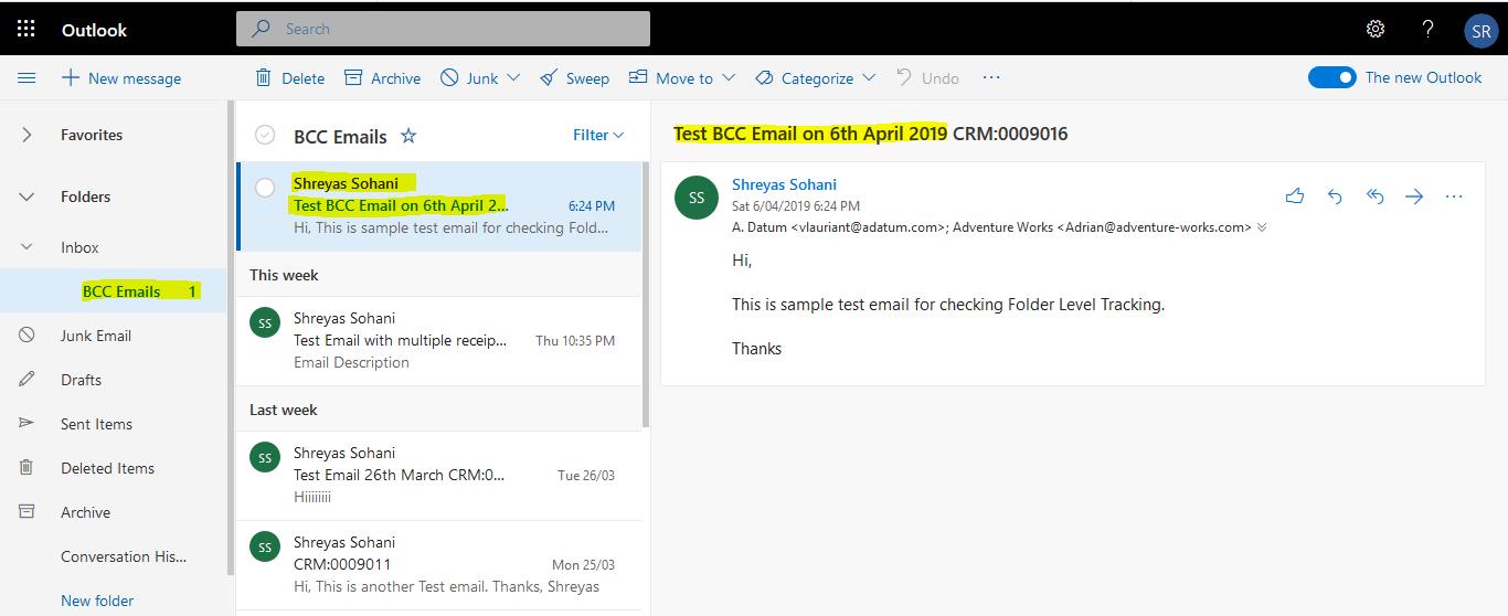 How to Track the BCC emails in Dynamics 365 CRM