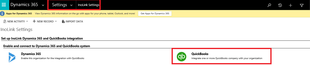 Sync Data from Dynamics 365 CRM to QuickBooks