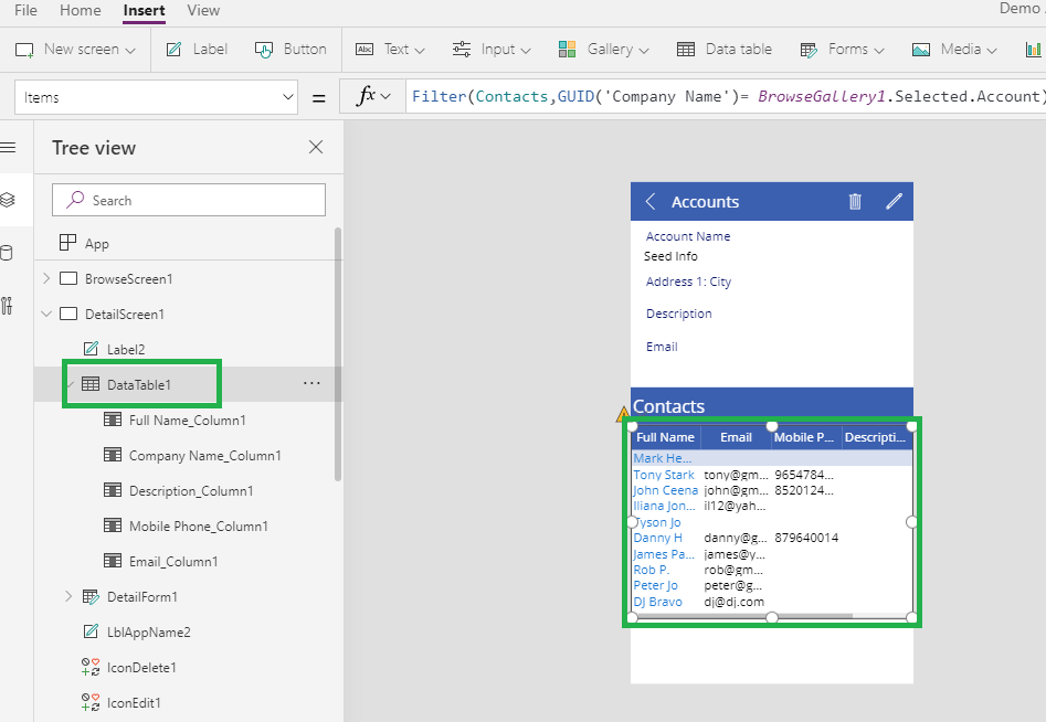 How to Add Hyperlink to Data Table Column in PowerApps