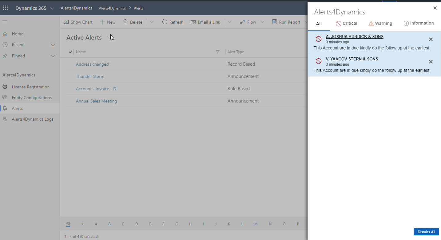 Managing Dynamics 365 CRM Alerts and Notifications