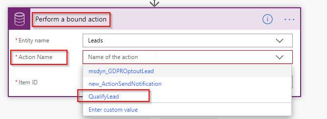 Call an Action through Power Automate