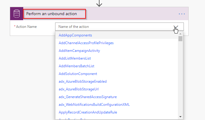 Call an Action through Power Automate