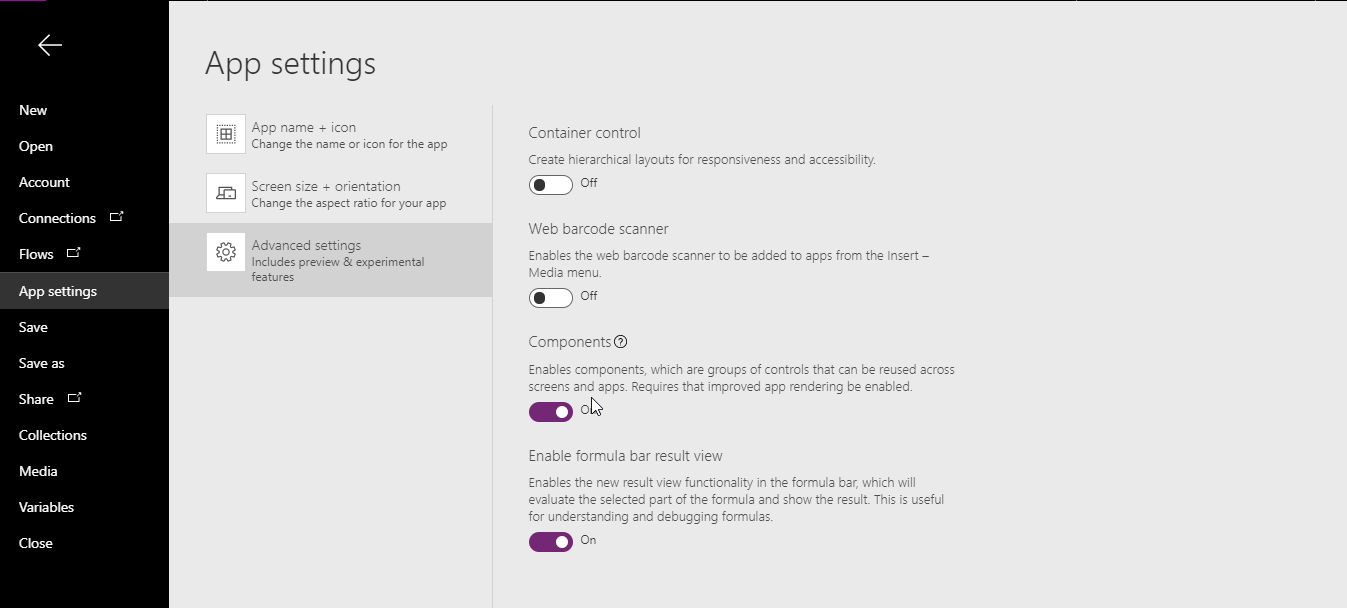 Canvas Components in PowerApps