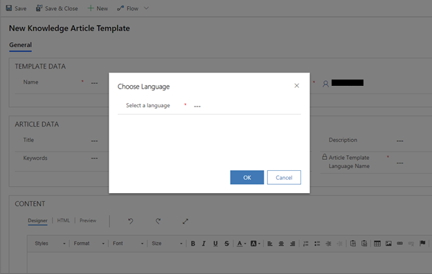 Knowledge Article Templates in Dynamics 365 CS as per 2019 Release Wave 2