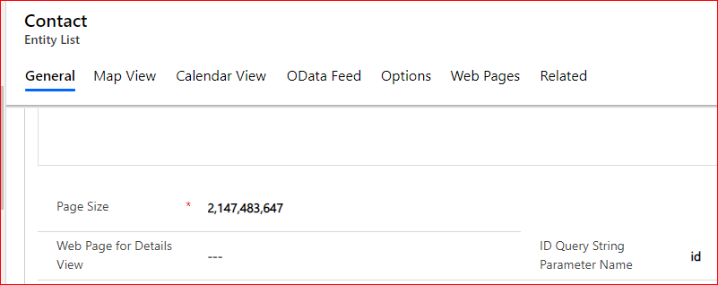 Page size field