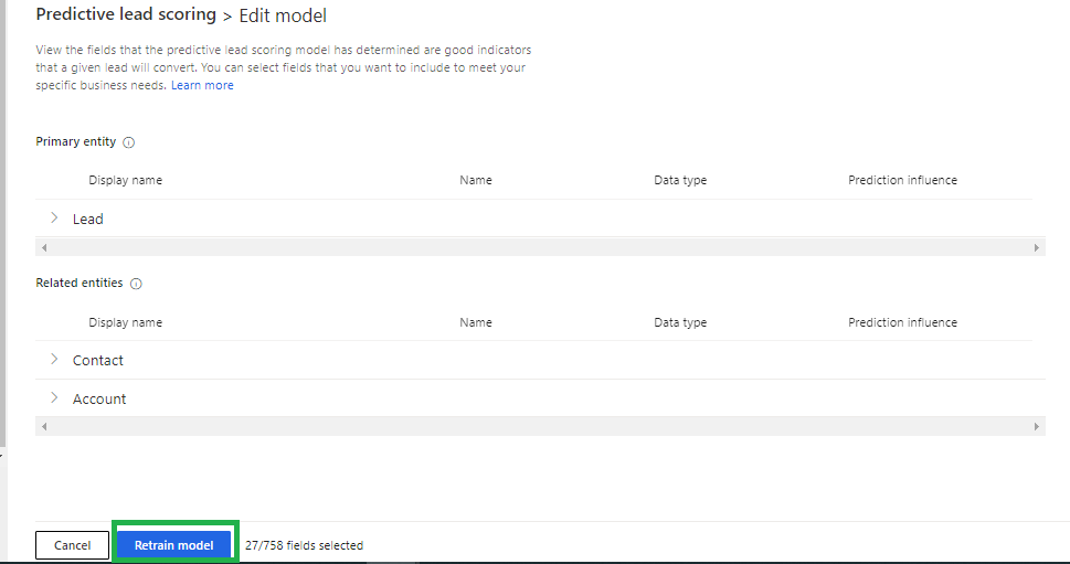 Predictive Lead and Opportunity Scoring feature