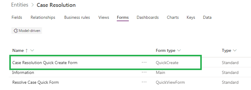 Customize Case Resolution Form