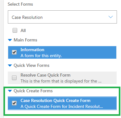 Customize Case Resolution Form