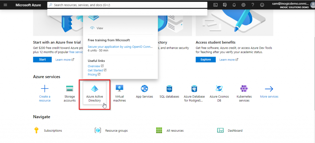 create new active directory in azure
