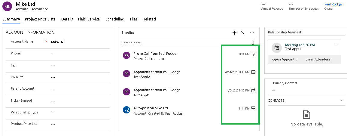 Configure-Display Activities in UCI with the Card Form