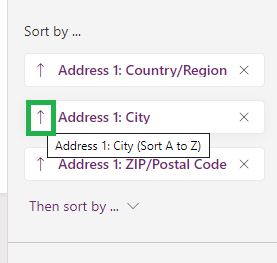 How to sort view by multiple columns using PowerApps