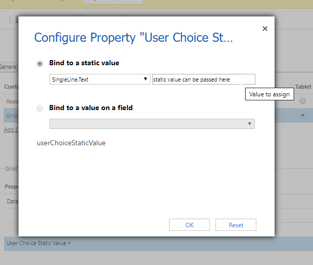 PCF Dataset control