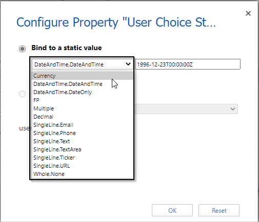 PCF Dataset control