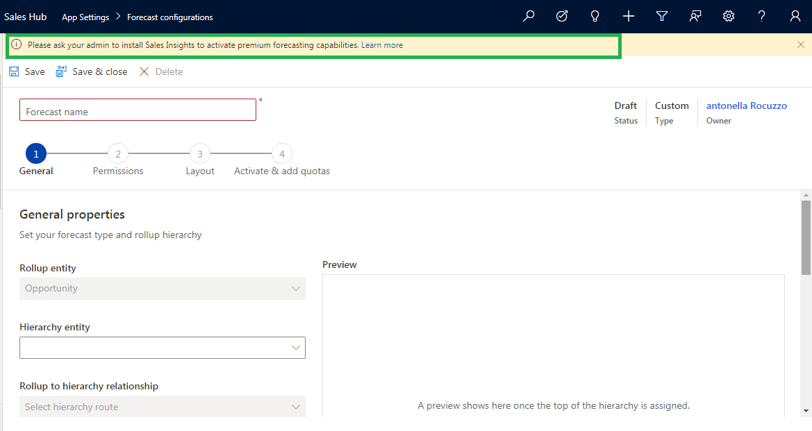 Sales Forecast Projection in Dynamics 365 CRM