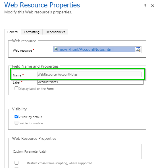 HTML WebResource in Dynamics 365 CRM