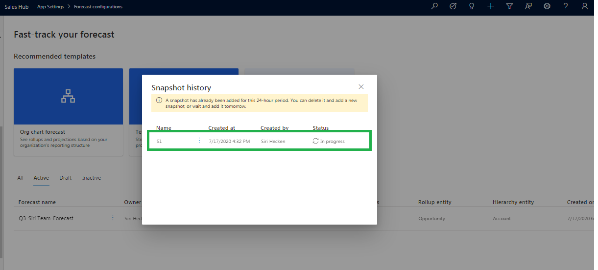 Sales Forecast Projection in Dynamics 365 CRM