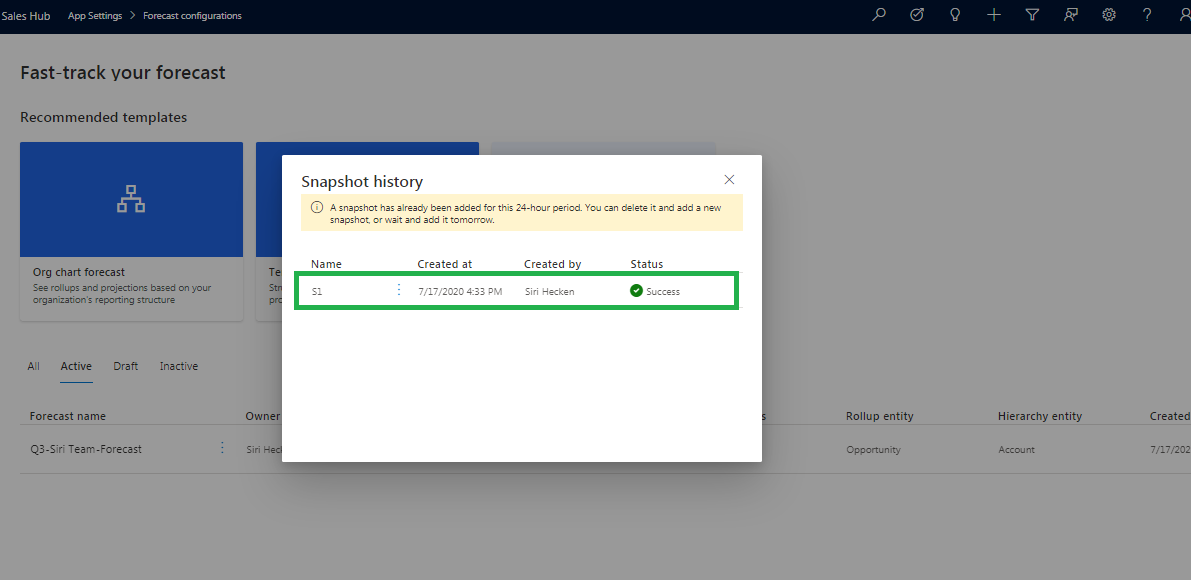 Sales Forecast Projection in Dynamics 365 CRM