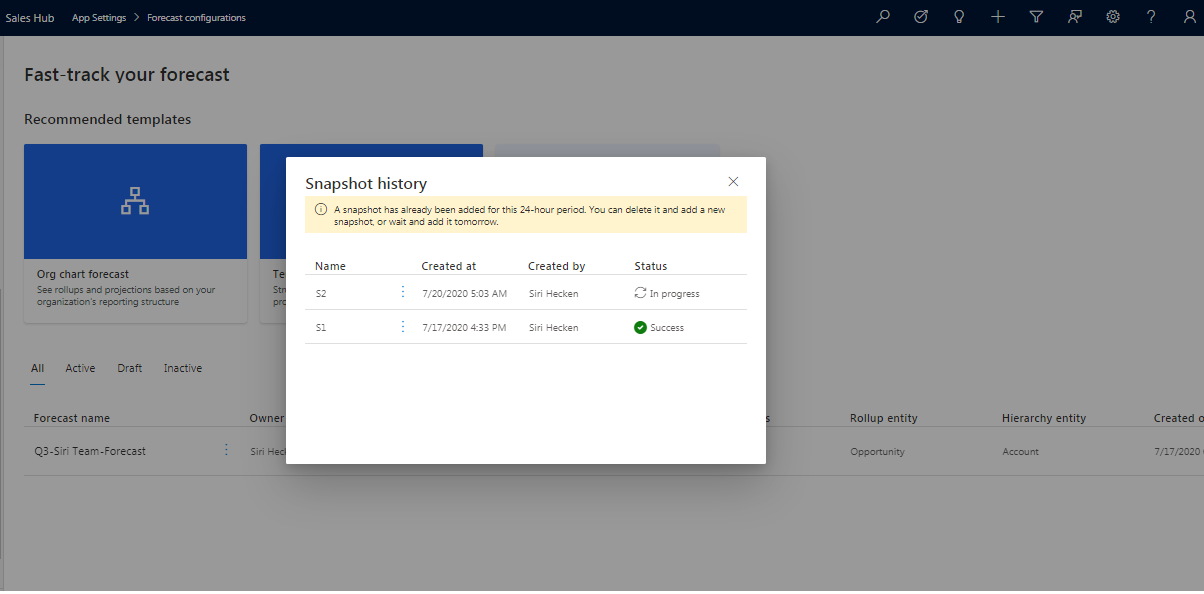 Sales Forecast Projection in Dynamics 365 CRM