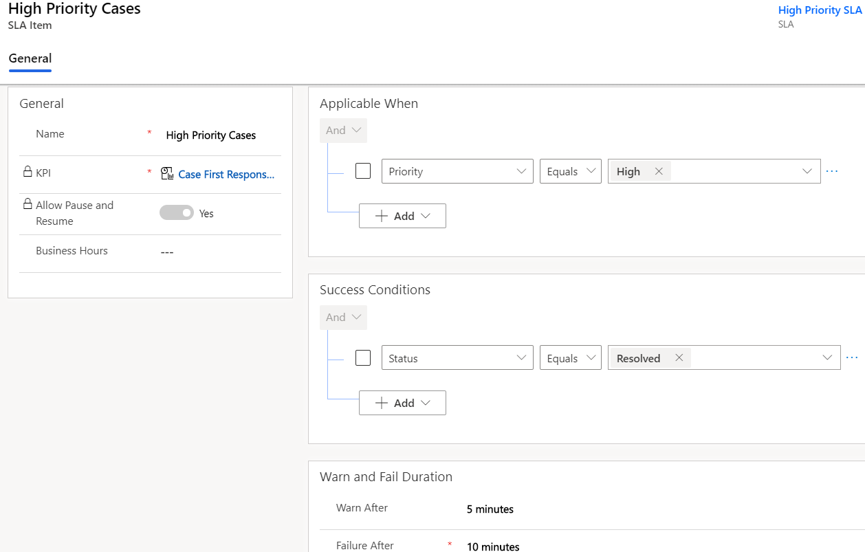 Use Power Automate in SLA to configure Actions