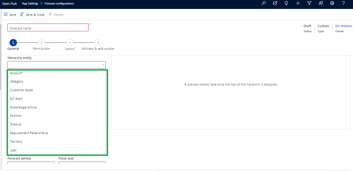 Sales Forecast Projection in Dynamics 365 CRM