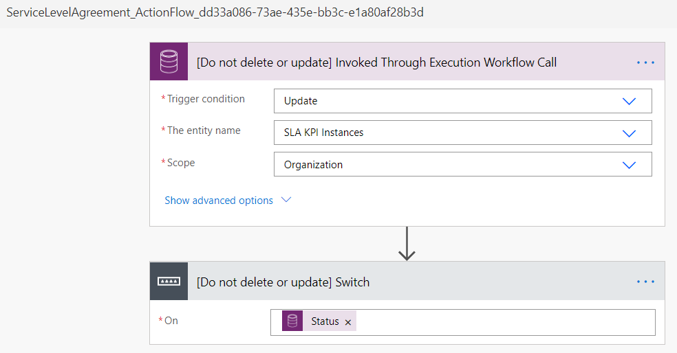 Use Power Automate in SLA to configure Actions