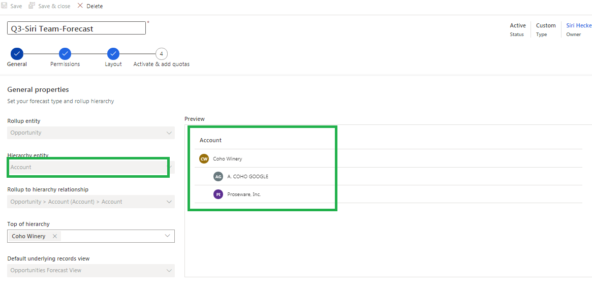 Sales Forecast Projection in Dynamics 365 CRM