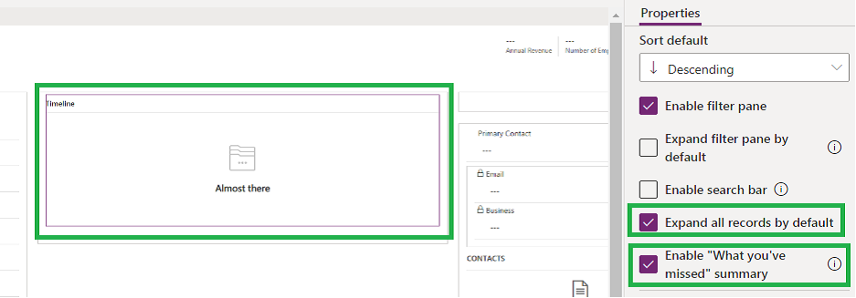 new timeline features in Dynamics 365 CE