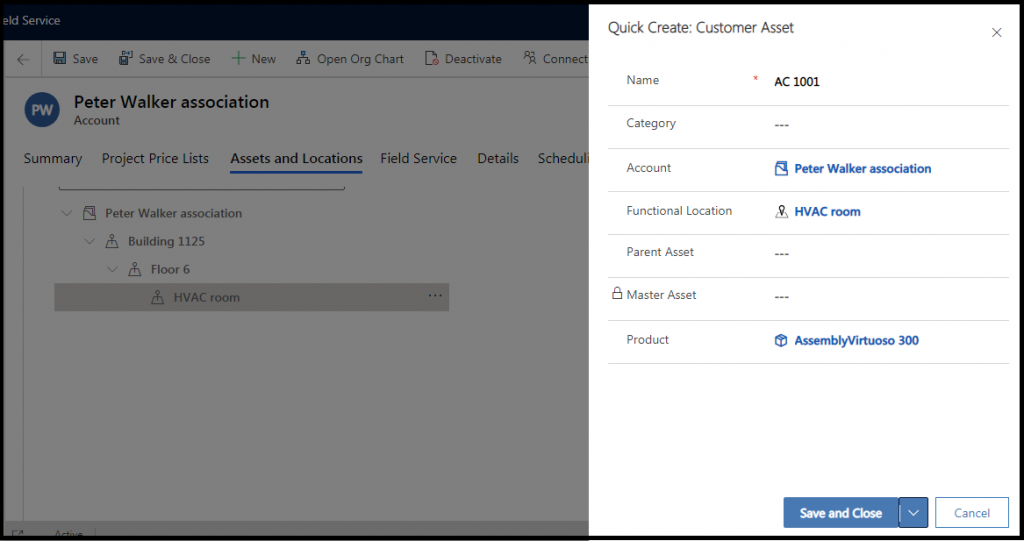 Use of Dynamics 365 CRM Field Service features Functional Locations
