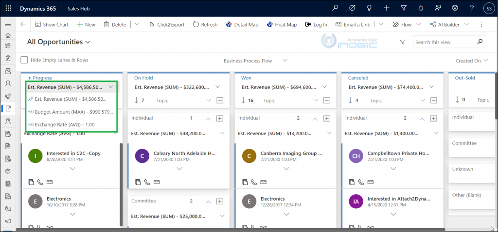 Kanban Board new feature – View aggregate field values of Dynamics 365 ...