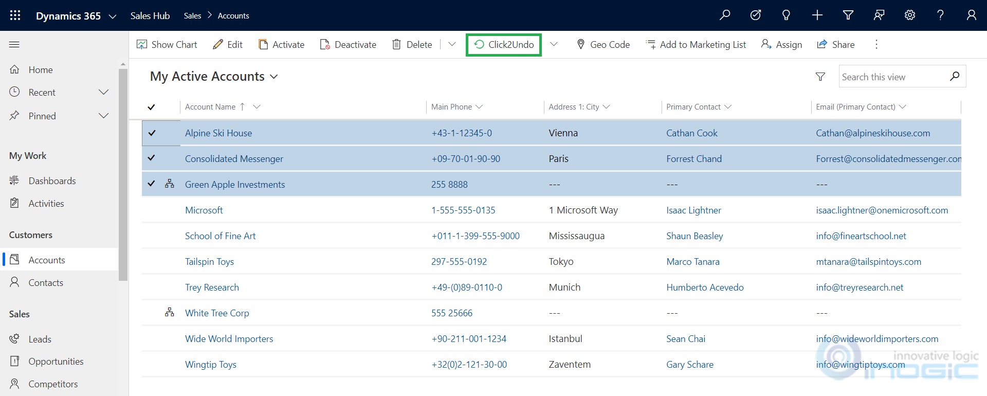 Undo Dynamics 365 CRM data