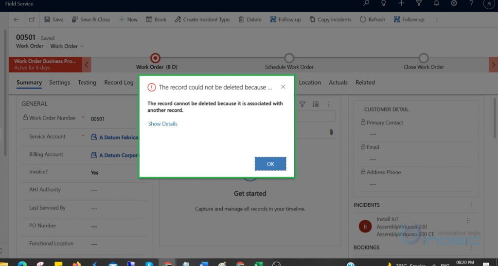 Generate Actuals from Field Service for Dynamics 365 CRM Microsoft