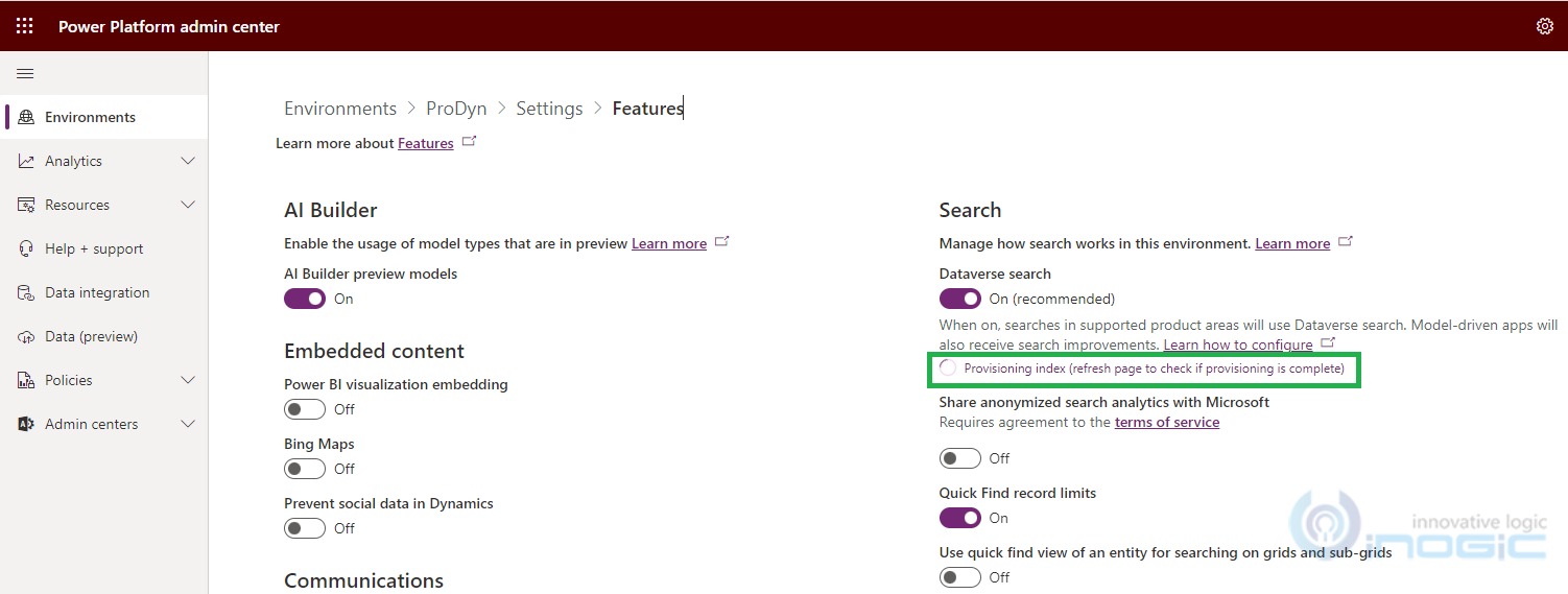 Configuring Dataverse Search in Dynamics 365