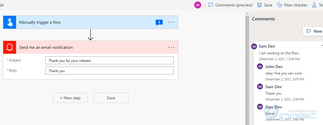 Power Automate FLOW Comments