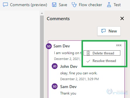 Power Automate FLOW Comments