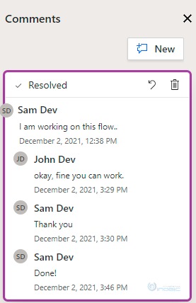 Power Automate FLOW Comments