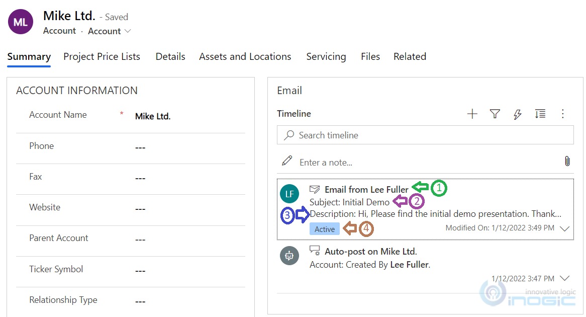 Configuring Timeline activity