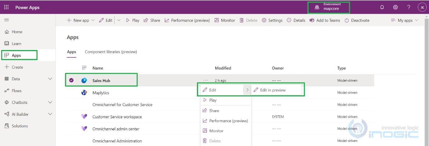 Form and Dashboard in PowerApps