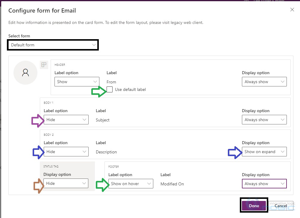 Configuring Timeline activity