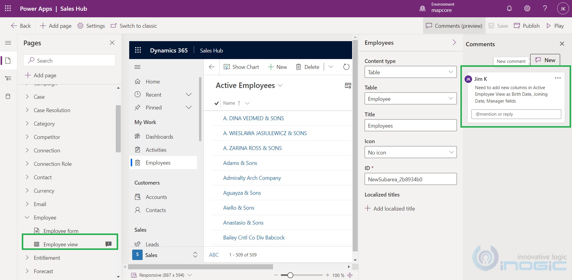 Form and Dashboard in PowerApps