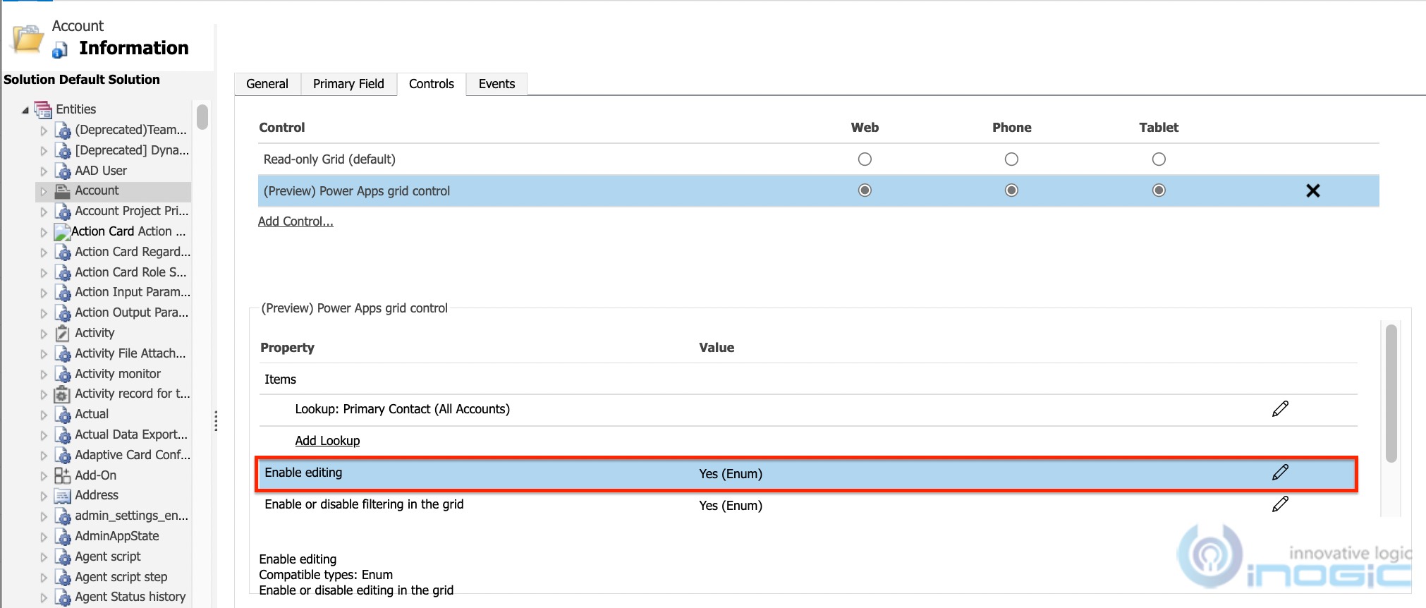 Power Apps Grid control