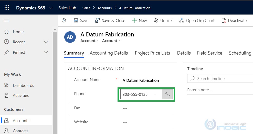 InoLink integration for Microsoft Dynamics 365 CRM and QuickBooks Online-ink