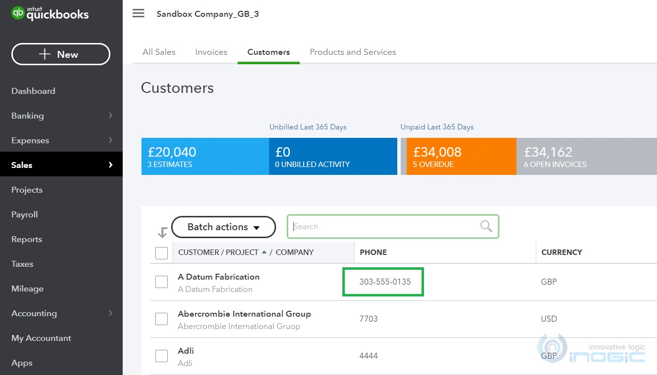 InoLink integration for Microsoft Dynamics 365 CRM and QuickBooks Online-ink